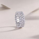 Carissie Vintage Multi-Row Bezel Cluster Eternity Band