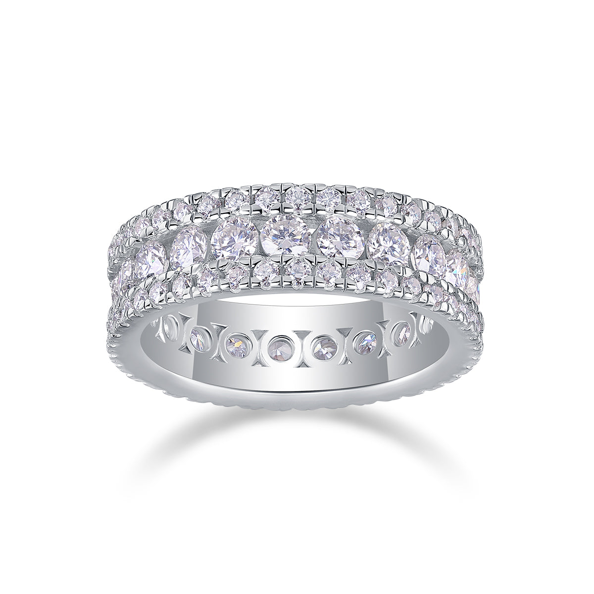 Carissie Vintage Multi-Row Cluster Eternity Wedding Band