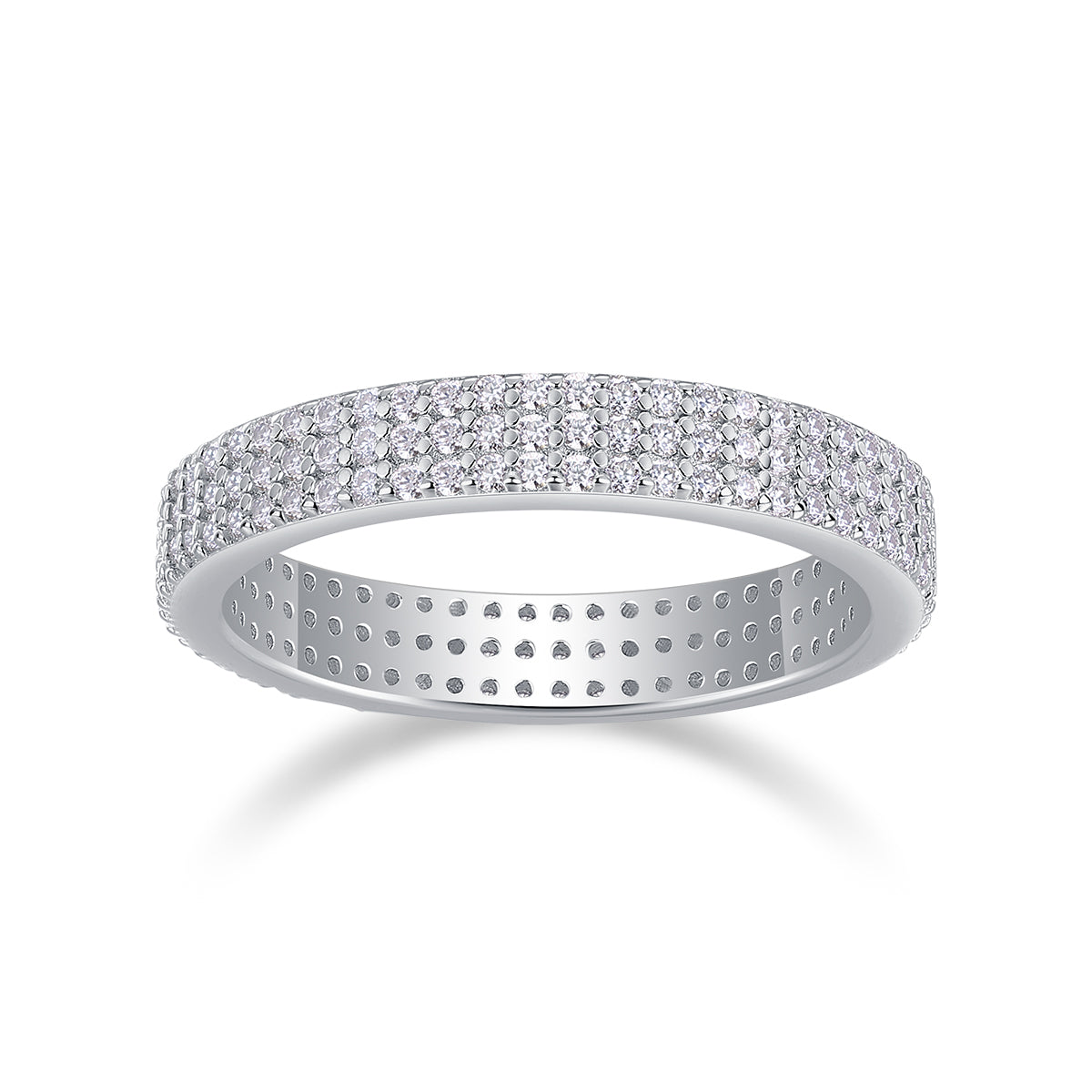 Carissie Elegant Multi-Row Pave All-Around Eternity Band