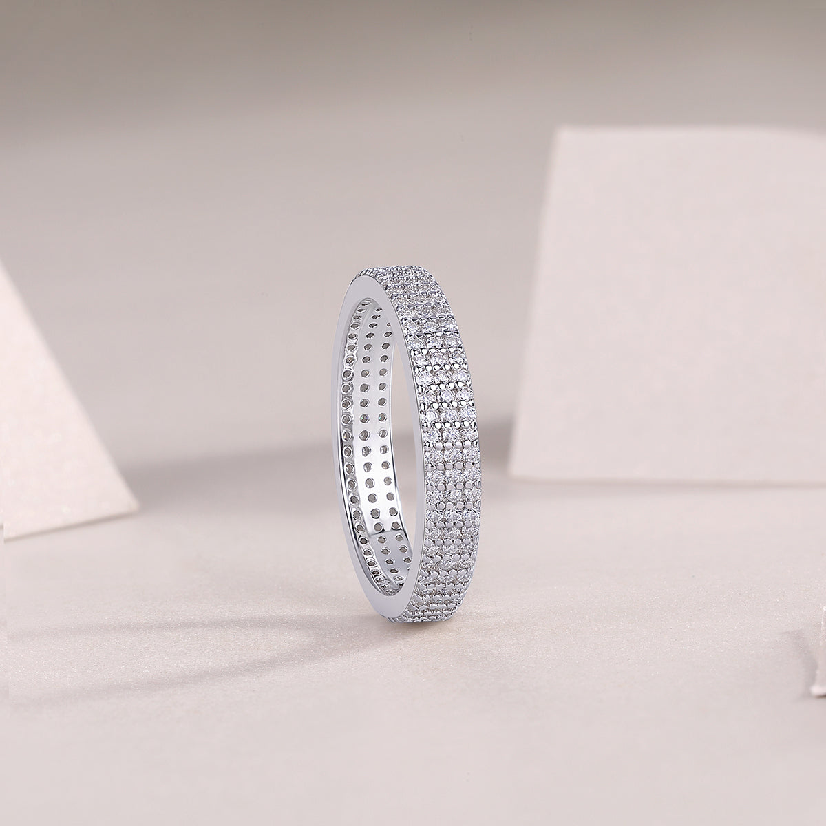 Carissie Elegant Multi-Row Pave All-Around Eternity Band