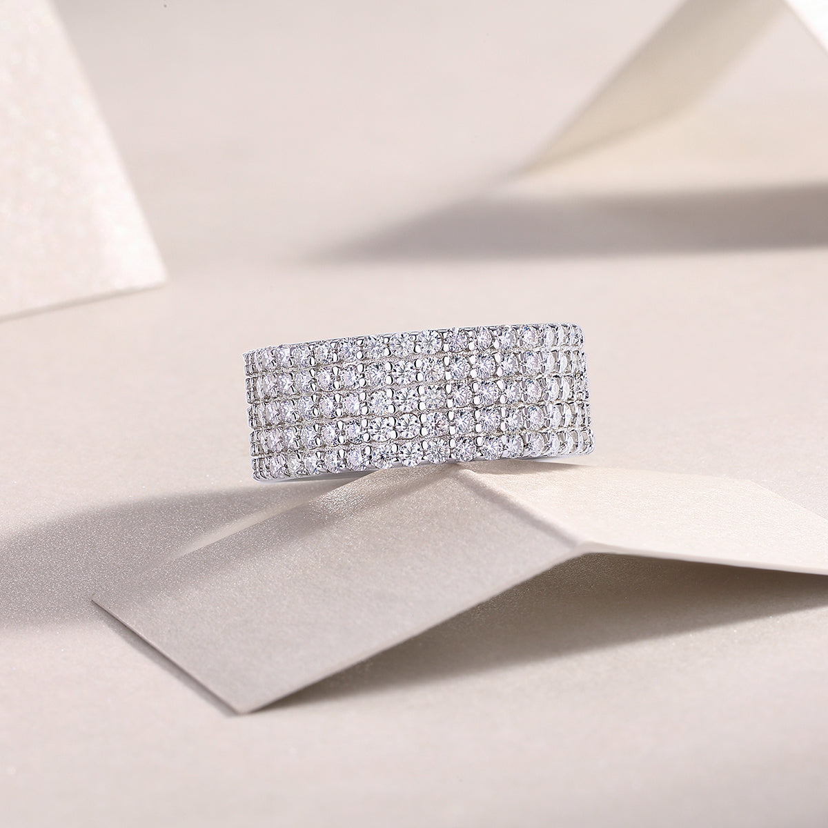 Carissie Classic Multi-Row Pave Full Eternity Band
