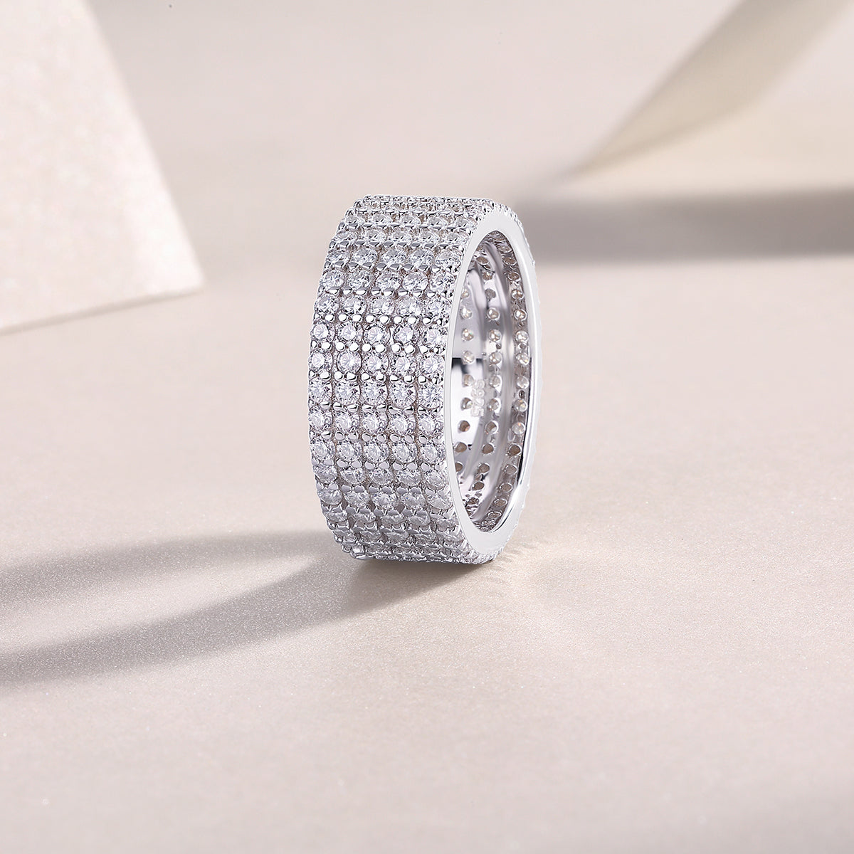 Carissie Classic Multi-Row Pave Full Eternity Band