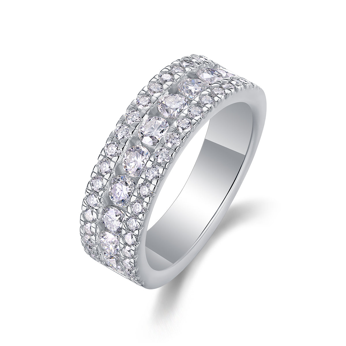 Carissie Elegant Multi-Row Nightfall Florals Wedding Band