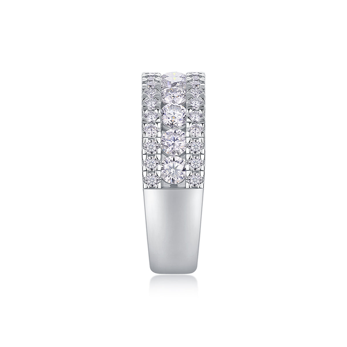 Carissie Elegant Multi-Row Nightfall Florals Wedding Band