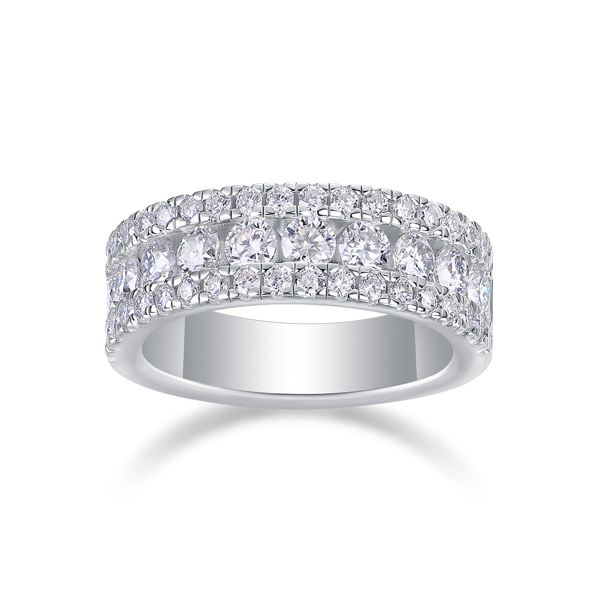 Carissie Elegant Multi-Row Nightfall Florals Wedding Band