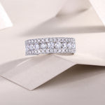 Carissie Elegant Multi-Row Nightfall Florals Wedding Band