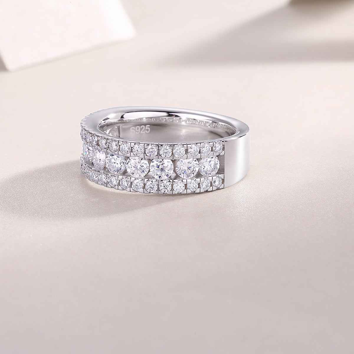 Carissie Elegant Multi-Row Nightfall Florals Wedding Band
