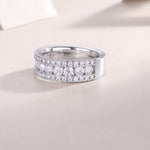 Carissie Elegant Multi-Row Nightfall Florals Wedding Band