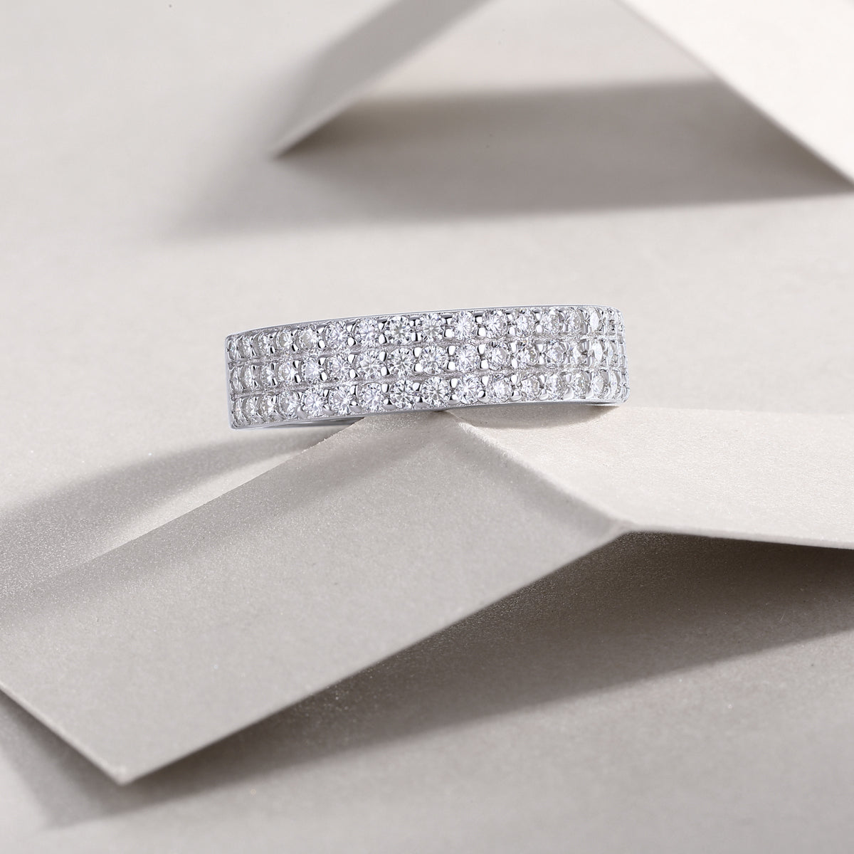 Carissie Elegant Multi-Row Midnight Bouquet Wedding Band