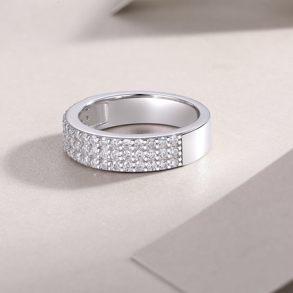 Carissie Elegant Multi-Row Midnight Bouquet Wedding Band