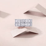 Carissie Elegant Wide Multi-Row Cluster Full Eternity Band