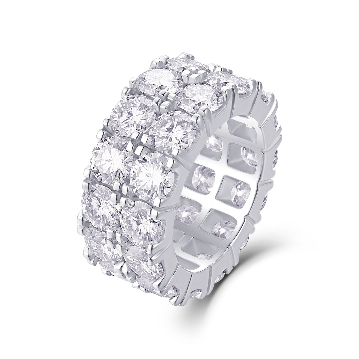 Carissie Elegant Wide Multi-Row Cluster Full Eternity Band