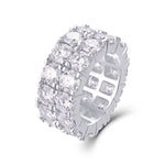 Carissie Elegant Wide Multi-Row Cluster Full Eternity Band