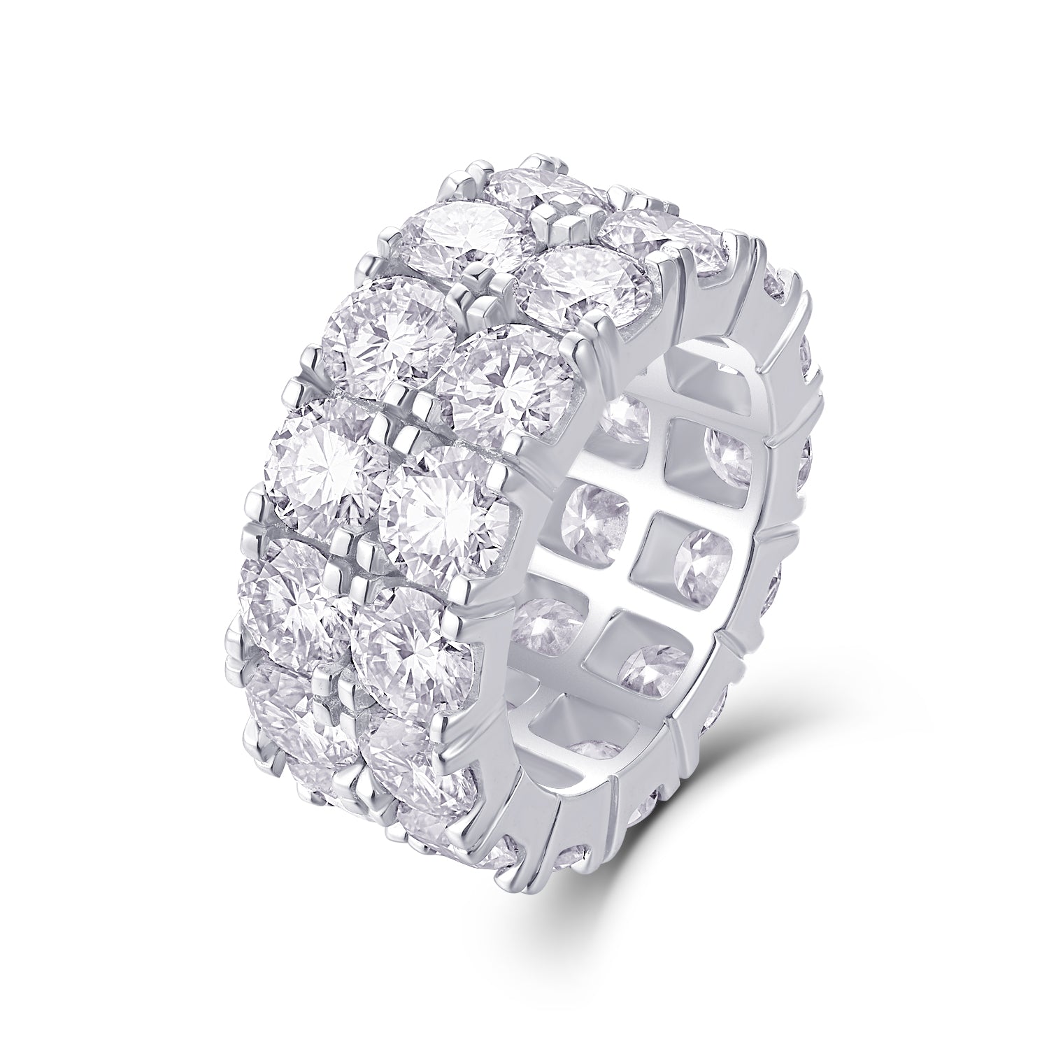Carissie Elegant Wide Multi-Row Cluster Full Eternity Band