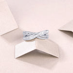 Carissie Twisted Baguette And Pave Crossover Band