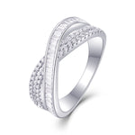 Carissie Twisted Baguette And Pave Crossover Band