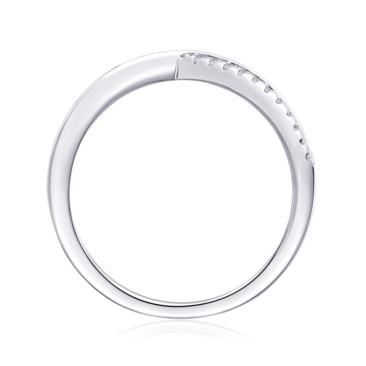 Carissie Twisted Baguette And Pave Crossover Band