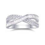 Carissie Twisted Baguette And Pave Crossover Band