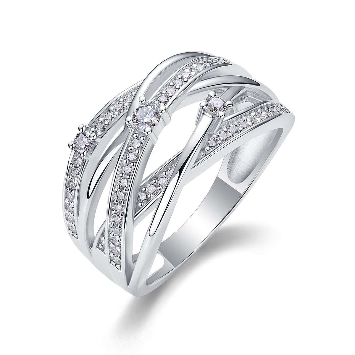 Carissie Classic Twist Multi-Band Cluster Cocktail Ring