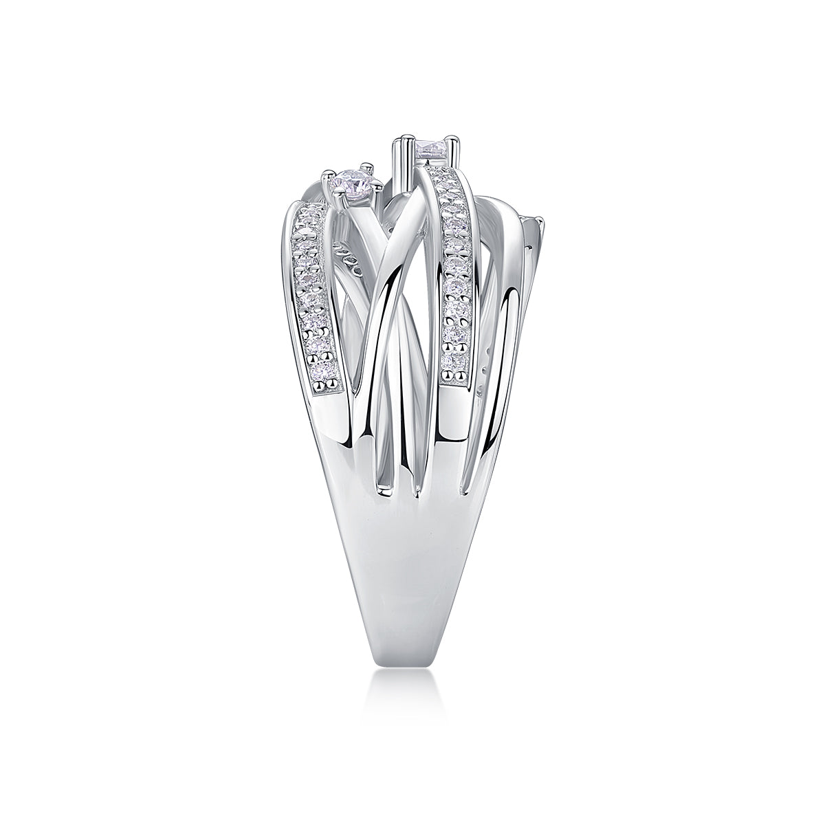 Carissie Classic Twist Multi-Band Cluster Cocktail Ring