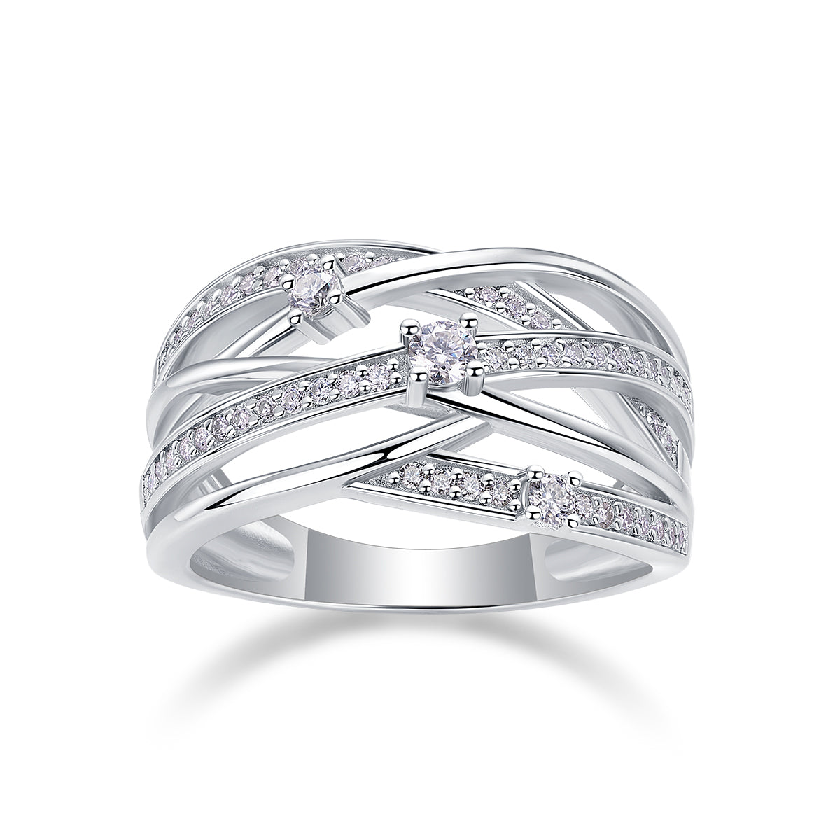 Carissie Classic Twist Multi-Band Cluster Cocktail Ring