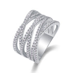Carissie Vintage Twisted Multi-Row Pave Cocktail Ring