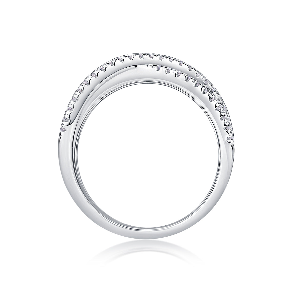 Carissie Vintage Twisted Multi-Row Pave Cocktail Ring