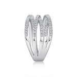 Carissie Vintage Twisted Multi-Row Pave Cocktail Ring