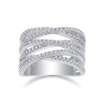 Carissie Vintage Twisted Multi-Row Pave Cocktail Ring