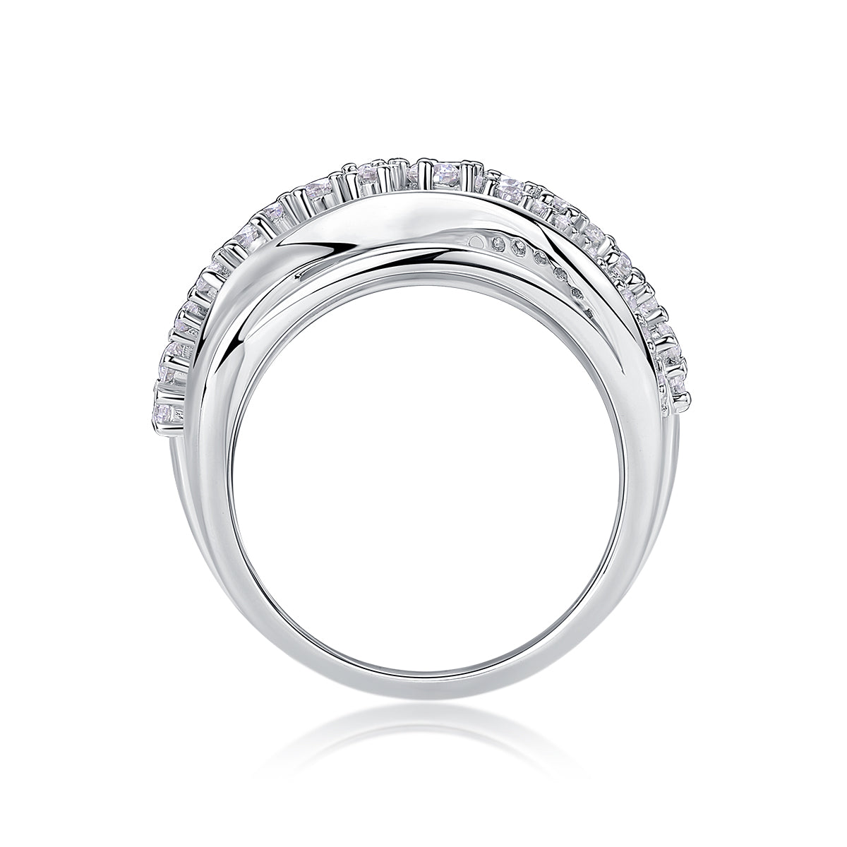 Carissie Vintage Cluster Crossover Multi-Band Statement Ring