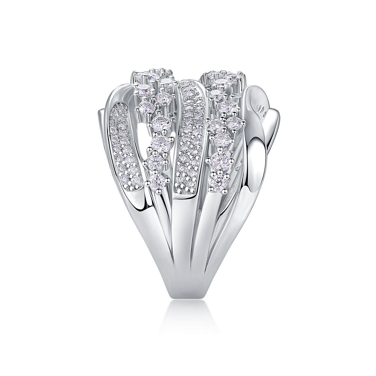 Carissie Vintage Cluster Crossover Multi-Band Statement Ring