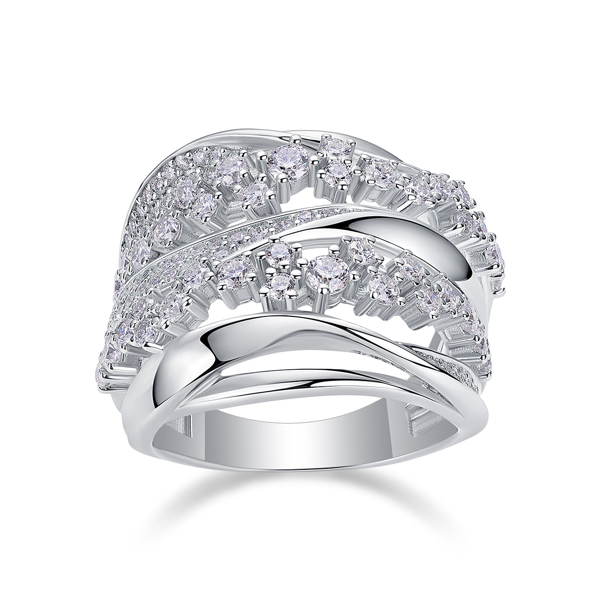 Carissie Vintage Cluster Crossover Multi-Band Statement Ring