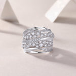 Carissie Vintage Cluster Crossover Multi-Band Statement Ring