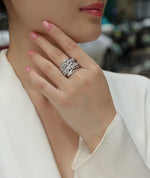 Carissie Vintage Cluster Crossover Multi-Band Statement Ring