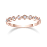 Millie Round Moissanite Bezel Half Eternity Band in 18K rose gold plating, front view