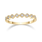 Millie Round Moissanite Bezel Half Eternity Band in 18K yellow gold plating, front view