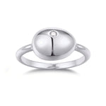 Mina Moissanite Pebble Dome Ring in 18K white gold plating, front view