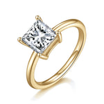 Natasha Princess Cut Moissanite Solitaire Engagement Ring in 18K yellow gold plating, front view
