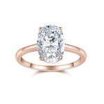 Nora Oval Moissanite Solitaire Engagement Ring in 18K rose gold plating, front view