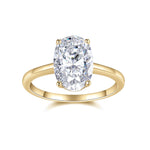 Nora Oval Moissanite Solitaire Engagement Ring in 18K yellow gold plating, front view