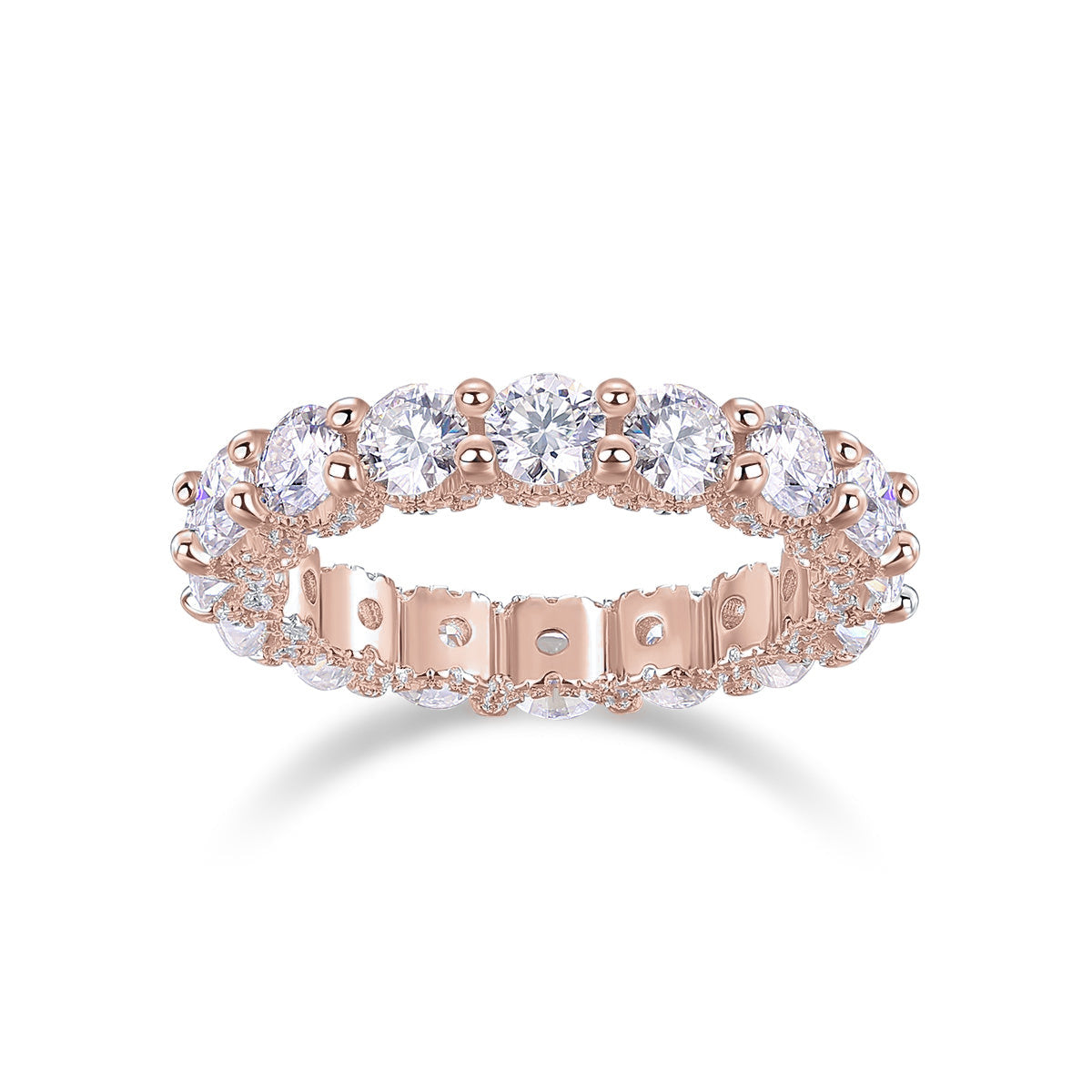 Olivia Round Moissanite Eternity Band, front view