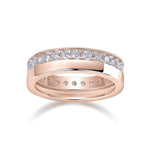 Paige Round Moissanite Stacked Eternity Band in 18K rose gold plating, front view