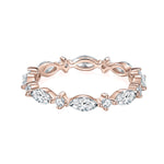 Phoebe Marquise Moissanite Eternity Band in 18K rose gold plating, front view
