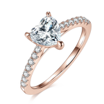 Pia Heart Moissanite Pavé Engagement Ring in 18K rose gold plating