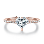 Pia Heart Moissanite Pavé Engagement Ring, front view