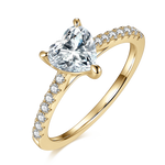 Pia Heart Moissanite Pavé Engagement Ring in 18K yellow gold plating