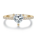 Pia Heart Moissanite Pavé Engagement Ring, front view