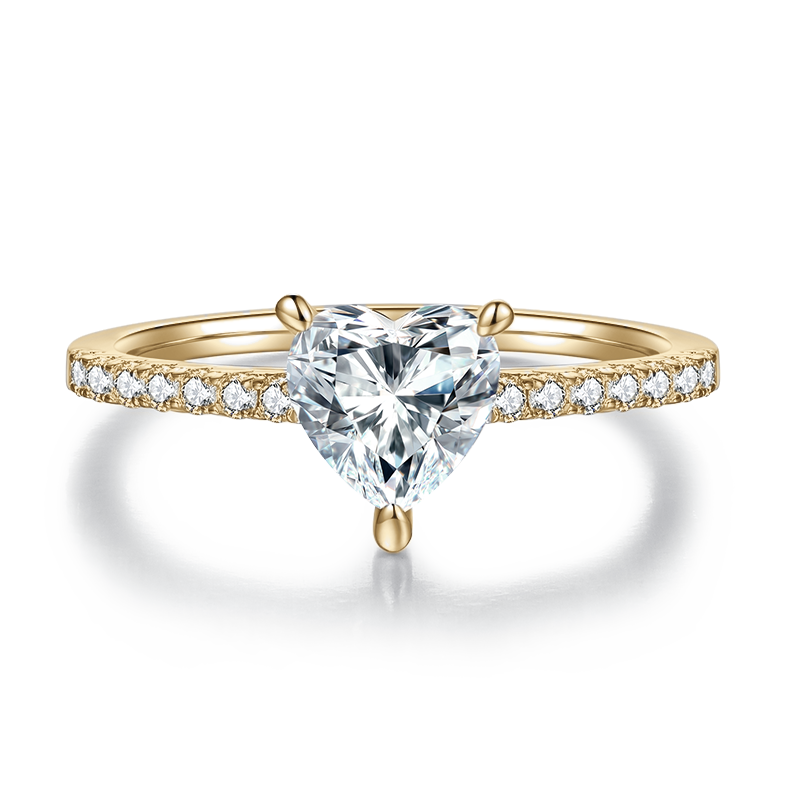 Pia Heart Moissanite Pavé Engagement Ring, front view