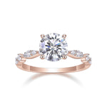 Pippa Round Moissanite Vintage Engagement Ring in 18K rose gold plating, front view