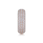Priya Round Moissanite Domed Pavé Eternity Band in 18K rose gold plating, front view